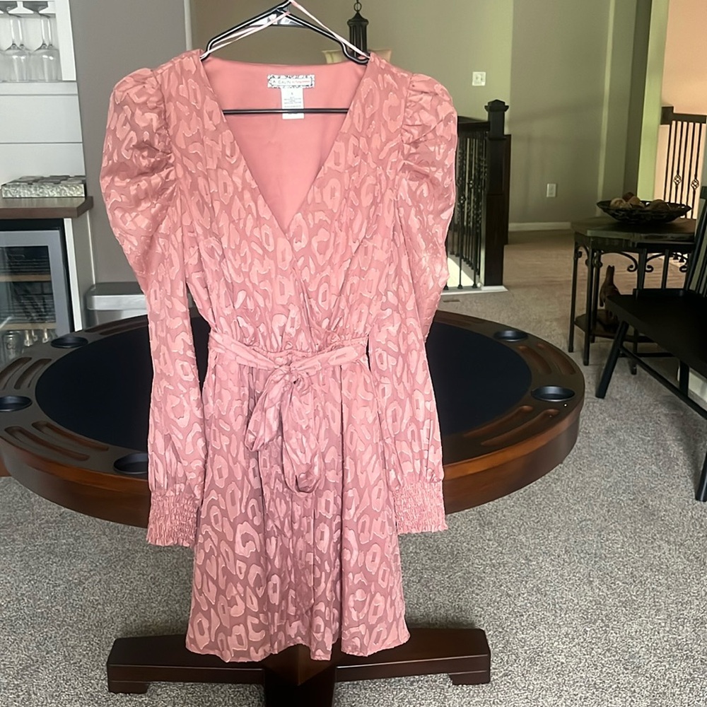 A.Calin Blush Cheetah Print Dress